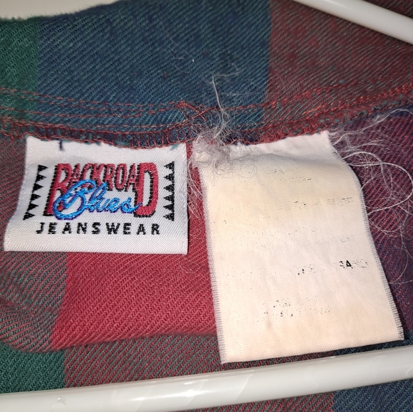 Backroad Blues plaid button up long sleeve flannel shirt size XL top holiday - Picture 10 of 10